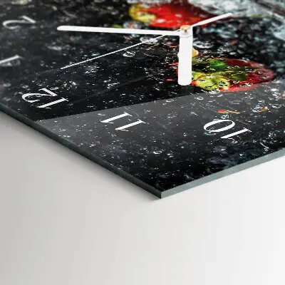 Horloge murale en verre rectangulaire Fruit