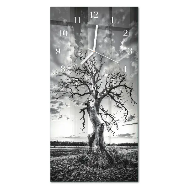 Horloge murale en verre rectangulaire Arbre