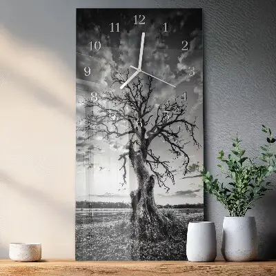 Horloge murale en verre rectangulaire Arbre