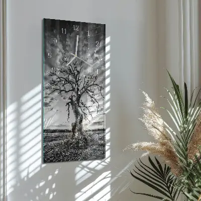 Horloge murale en verre rectangulaire Arbre