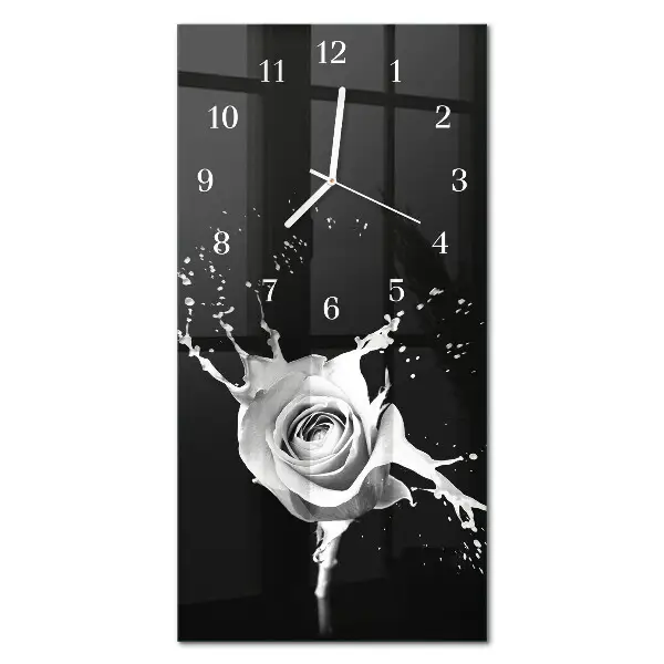 Horloge murale en verre rectangulaire Rose