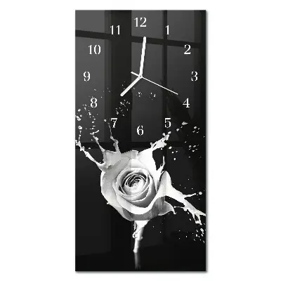 Horloge murale en verre rectangulaire Rose