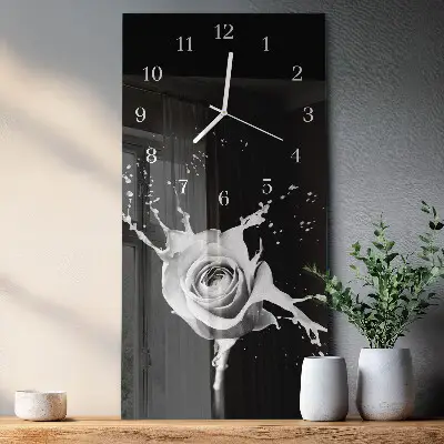 Horloge murale en verre rectangulaire Rose