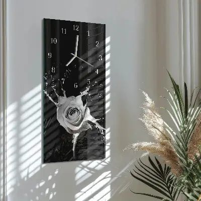 Horloge murale en verre rectangulaire Rose