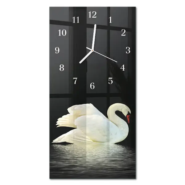 Horloge murale en verre rectangulaire Cygne