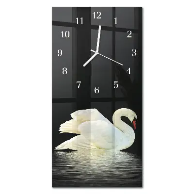 Horloge murale en verre rectangulaire Cygne