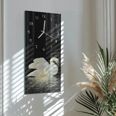 Horloge murale en verre rectangulaire Cygne