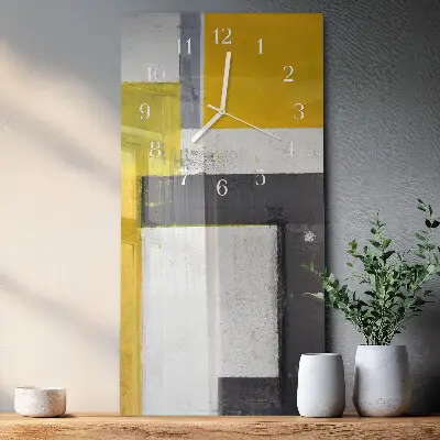 Horloge murale en verre rectangulaire Morceau