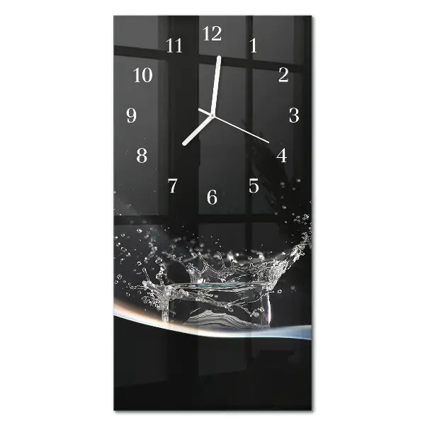 Horloge murale en verre rectangulaire Eau