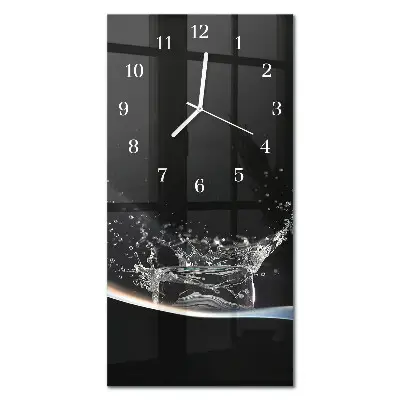 Horloge murale en verre rectangulaire Eau
