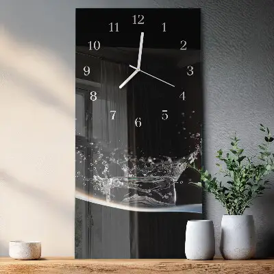 Horloge murale en verre rectangulaire Eau