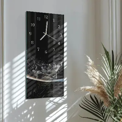 Horloge murale en verre rectangulaire Eau