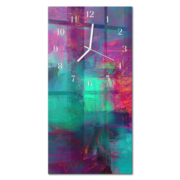 Horloge murale en verre rectangulaire Image colorée