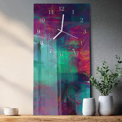 Horloge murale en verre rectangulaire Image colorée