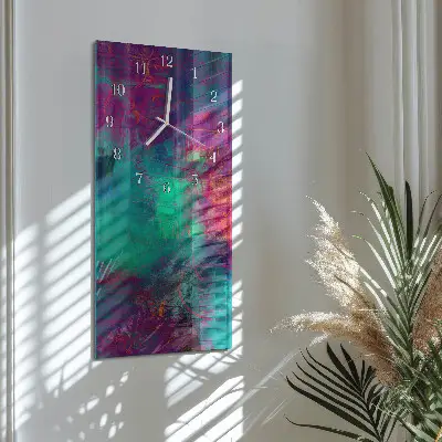 Horloge murale en verre rectangulaire Image colorée
