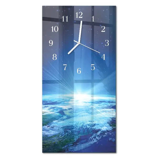 Horloge murale en verre rectangulaire L'univers de la terre