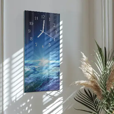 Horloge murale en verre rectangulaire L'univers de la terre