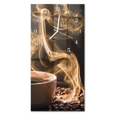 Horloge murale en verre rectangulaire Une tasse de café