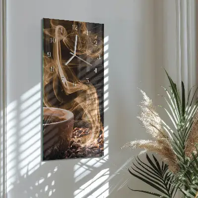 Horloge murale en verre rectangulaire Une tasse de café
