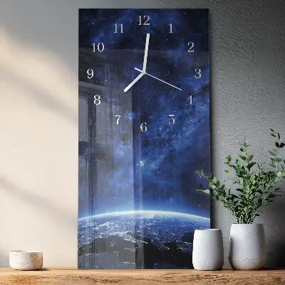 Horloge murale en verre rectangulaire Cosmos