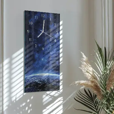 Horloge murale en verre rectangulaire Cosmos