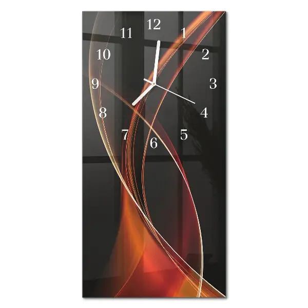 Horloge murale en verre rectangulaire Lignes abstraites