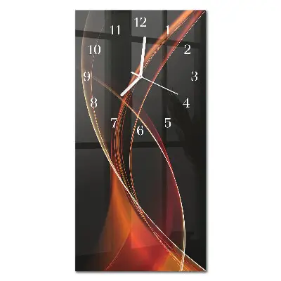 Horloge murale en verre rectangulaire Lignes abstraites