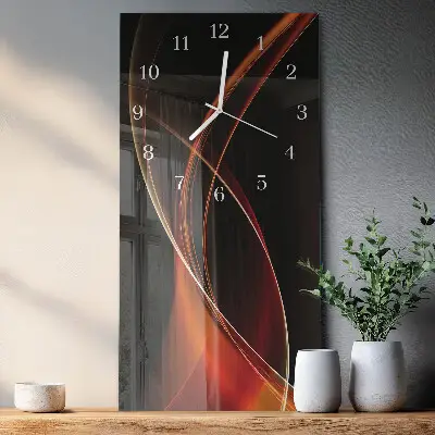 Horloge murale en verre rectangulaire Lignes abstraites