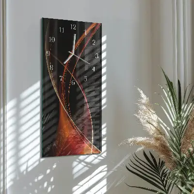 Horloge murale en verre rectangulaire Lignes abstraites