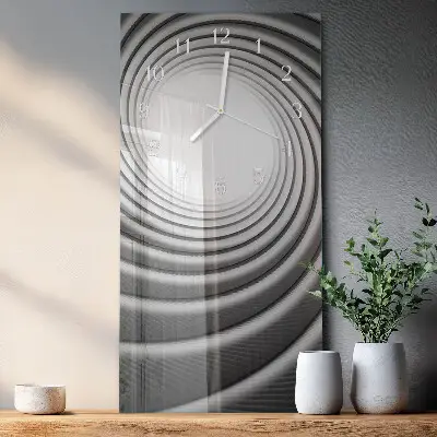 Horloge murale en verre rectangulaire Vortex