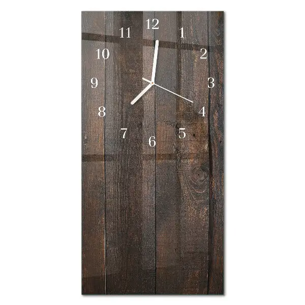 Horloge murale en verre rectangulaire Bois