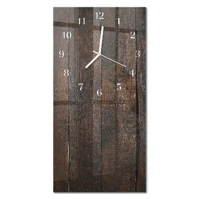 Horloge murale en verre rectangulaire Bois