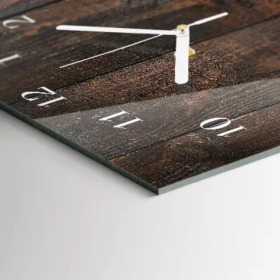 Horloge murale en verre rectangulaire Bois
