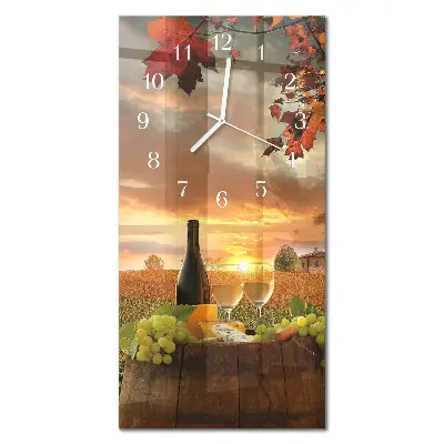 Horloge murale en verre rectangulaire Nature de la vinification