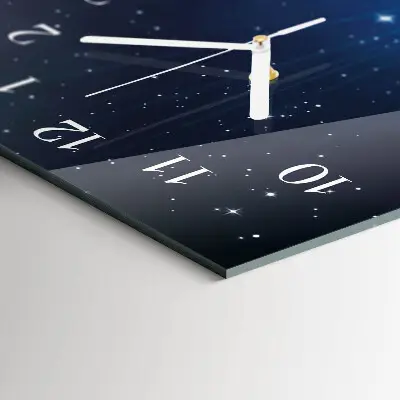 Horloge murale en verre rectangulaire L'univers de la terre