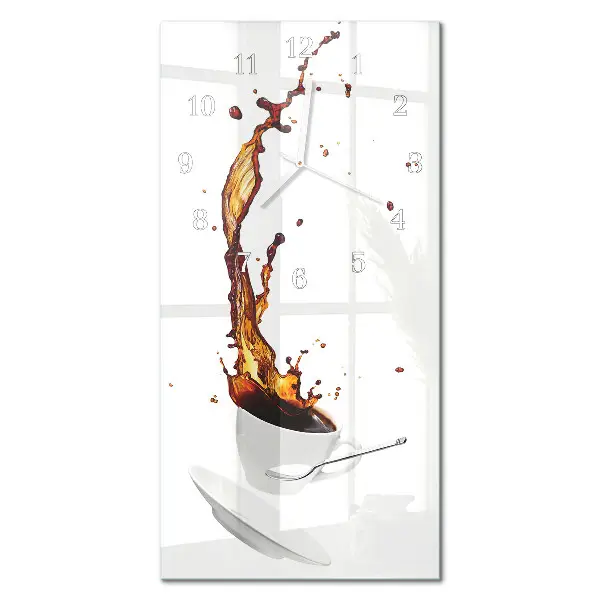 Horloge murale en verre rectangulaire Café