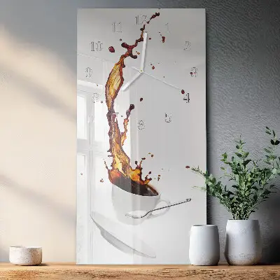 Horloge murale en verre rectangulaire Café