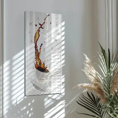 Horloge murale en verre rectangulaire Café