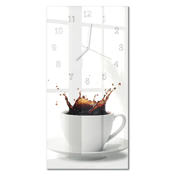 Horloge murale en verre rectangulaire Café