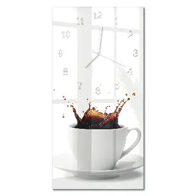 Horloge murale en verre rectangulaire Café