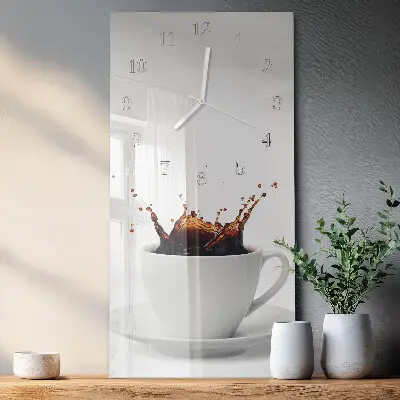 Horloge murale en verre rectangulaire Café