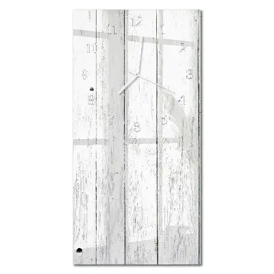 Horloge murale en verre rectangulaire Bois