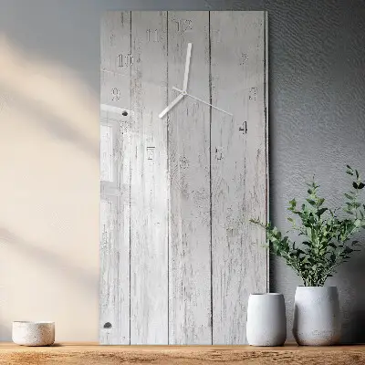 Horloge murale en verre rectangulaire Bois