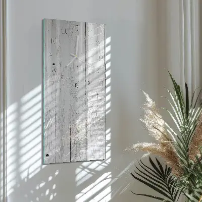 Horloge murale en verre rectangulaire Bois