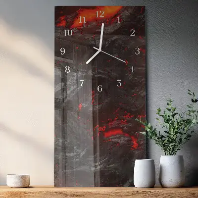 Horloge murale en verre rectangulaire Lave