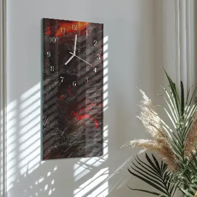 Horloge murale en verre rectangulaire Lave