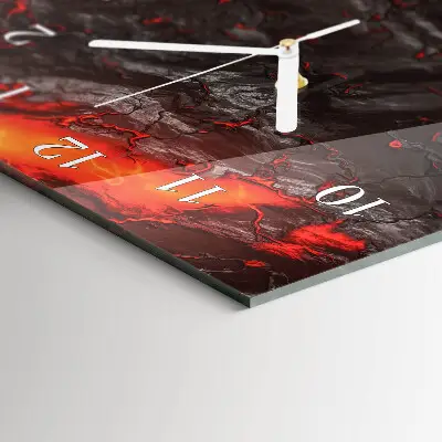 Horloge murale en verre rectangulaire Lave
