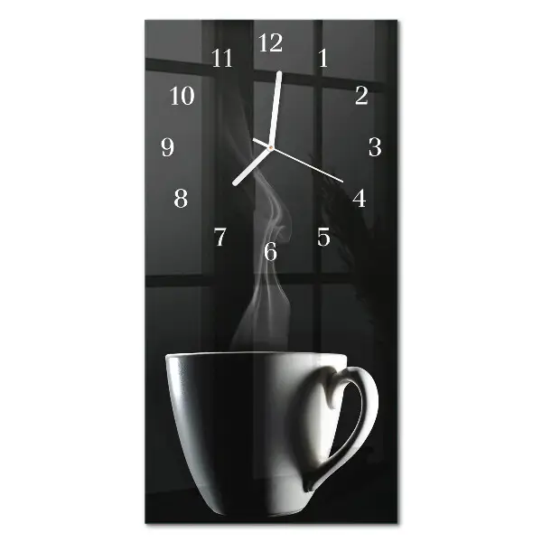 Horloge murale en verre rectangulaire Tasse