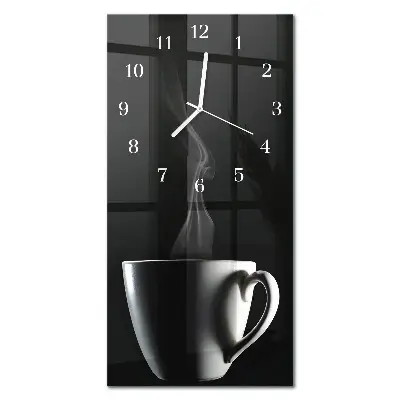 Horloge murale en verre rectangulaire Tasse
