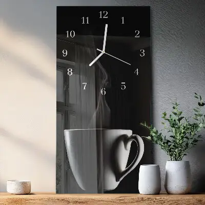 Horloge murale en verre rectangulaire Tasse